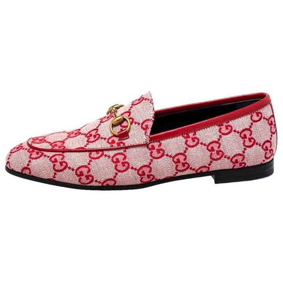 GUCCI Red GG Canvas Jordan Loafer - Picture 1 of 4
